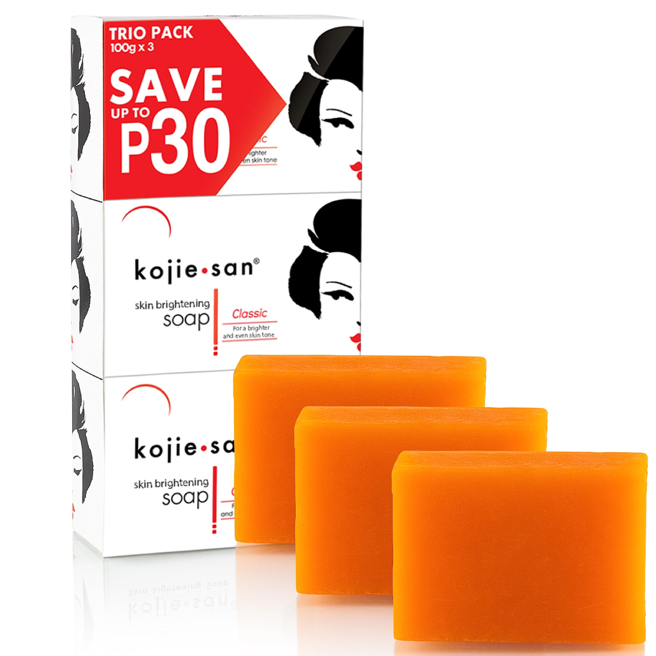 Kojie San Skin Lightening Kojic Acid Soap (Trio Pack 100g x 3)